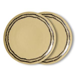 HKLiving - 70's Assiette, Ø 27,5 cm, vanille (lot de 2)