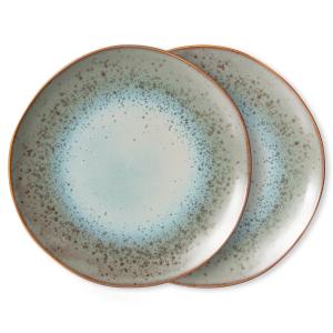 HKliving - 70's Assiette, Ø 27,5 cm, mineral (set de 2)