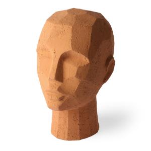 HKliving - Sculpture de tête abstraite, terre cuite
