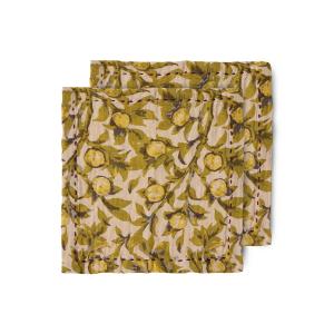 HKliving - Serviettes de table en coton, 30 x 30 cm, olive…