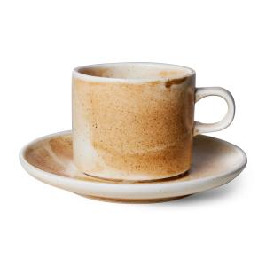 HKliving - Chef Ceramics Tasse avec soucoupe, 220 ml, rusti…