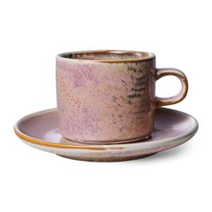 HKliving - Chef Ceramics Tasse avec soucoupe, 220 ml, rusti…