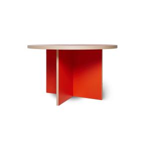 HKliving - Table de salle à manger, Ø 130 cm, orange