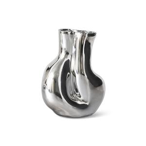 HKliving - Gleam Vase en verre, chrome