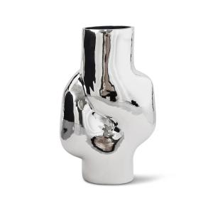 HKliving - Gleam Vase en verre high, chrome