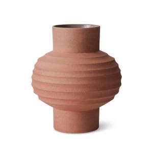 HKliving - Handcarved Vase en terre cuite, Bulb