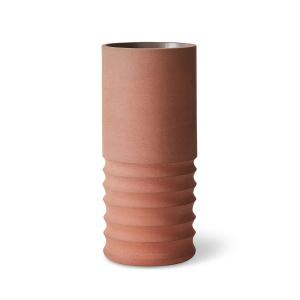 HKliving - Handcarved Vase en terre cuite, tube