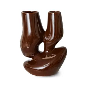 HKliving - Vase en céramique Organic, L, espresso