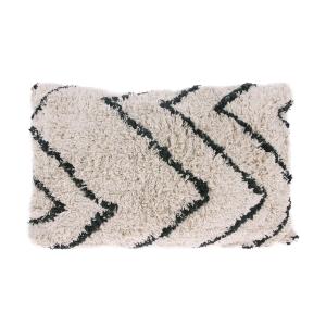 HKliving - Oreiller en zigzag, 60 x 40 cm, noir / blanc