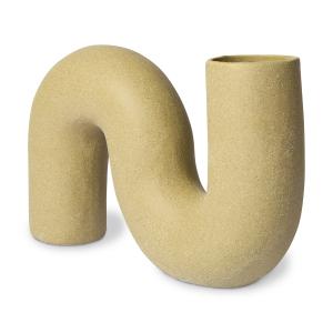 HKliving - Objects Twisted Vase, h 16 cm, mat olive green