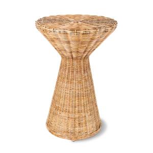 HKliving - Table d'appoint en rotin, haute, Ø 48 cm, nature…