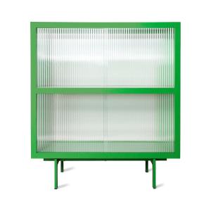 HKliving - Armoire avec verre côtelé, vert