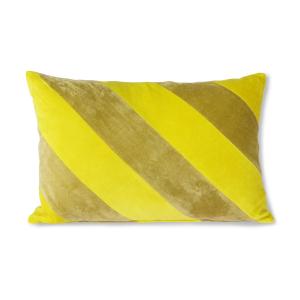 HKliving - Striped Coussin en velours, 40 x 60 cm, jaune /…