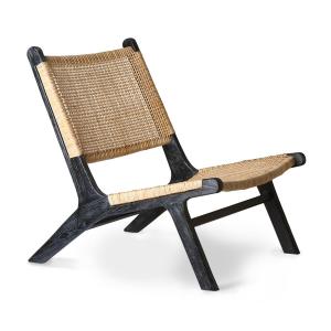 HKliving - Webbing Lounge Chair, noir / nature