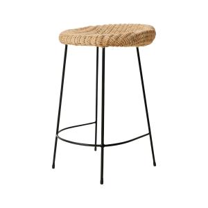 HKliving - Wicker Chaise de bar, rotin / noir