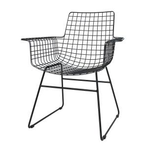 HKliving - Wire Arm Chair, noir