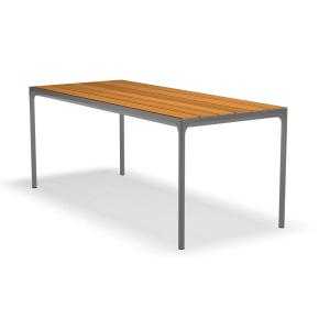 HOUE - FOUR Table d'extérieur, 210 x 90 cm, bambou / gris f…