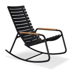 HOUE - ReCLIPS Chaise à bascule d'extérieur, noir / bambou