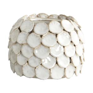 House doctor - Vase à pois, h 10 cm / blanc
