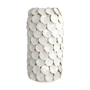 House doctor - Vase à pois, h 30 cm / blanc