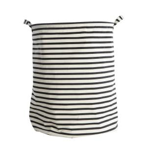 House doctor - Panier à linge stripes, ø 40 x h 50 cm, noir…