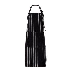 House Doctor - Chef Tablier, 90 x 90 cm, noir avec bande bl…
