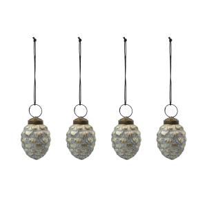 House Doctor - Cone Ornements, Ø 4 cm, argent antique, (set…
