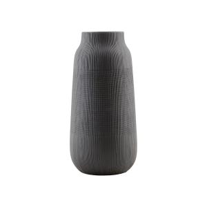 House doctor - Vase à rainures, ø 16 x h 35 cm, noir
