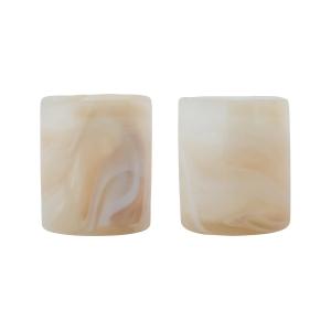 House Doctor - Kae Porte-bougies à réchaud, beige (set de 2…