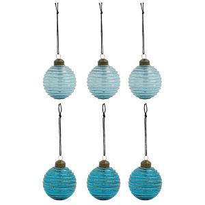 House Doctor - Lolli Boule de Noël, Ø 6 cm, bleue (set de 6…