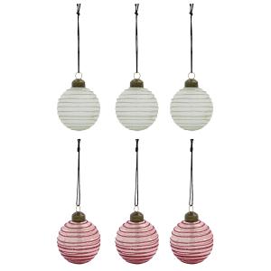 House Doctor - Lolli Boule de Noël, Ø 6 cm, rouge / blanc (…