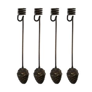 House Doctor - Mini Cone Bougeoir, marron antique (set de 4)