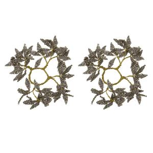 House Doctor - Pearl Anneaux pour bougies, gris / or (set d…
