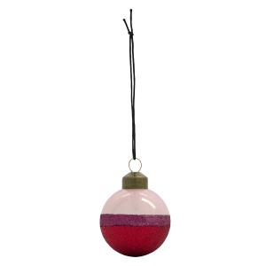 House Doctor - Stripe Boule de Noël, Ø 8 cm, rose / rouge