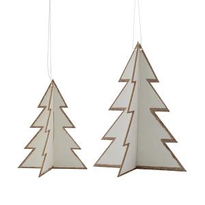 House Doctor - Threed Ornements, blanc / or (set de 2)