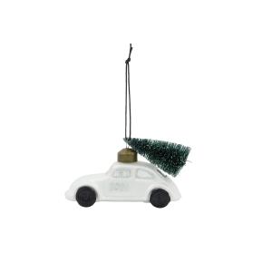 House Doctor - Xmas Cars Voitures décoratives, 5,5 cm, blan…