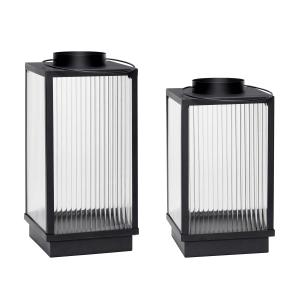 Hübsch Interior - Lanterne, noire (lot de 2)