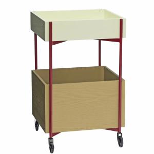 Hübsch Interior - Fresh Trolley, H 70 cm, kaki / bourgogne