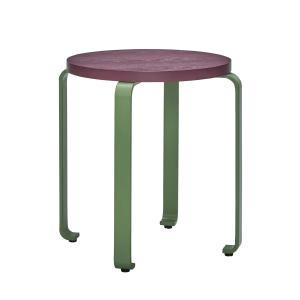 Hübsch Interior - Smile Tabouret, Ø 46 cm, bourgogne / vert…