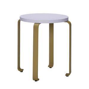 Hübsch Interior - Smile Tabouret, Ø 46 cm, bleu clair / kak…