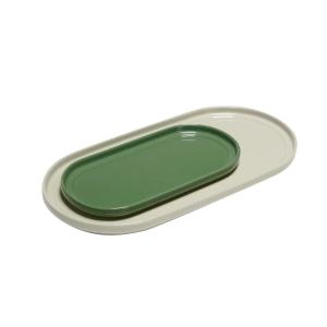 Hübsch Interior - Amare plateau, ovale, sable / vert (set d…