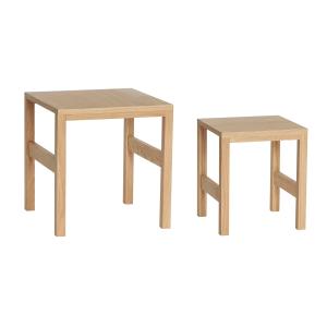 Hübsch Interior - Ensemble de 2 tables d'appoint en chêne