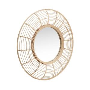 Hübsch Interior - Charm miroir mural, Ø 80 cm, bambou