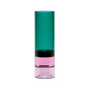 Hübsch Interior - Porte-bougie / vase en cristal, vert / ro…