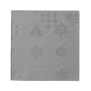 Juna - Serviettes de table en tissu Natale, 45 x 45 cm, gri…