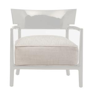 Kartell - Cara Fauteuil, structure ivoire / housse beige