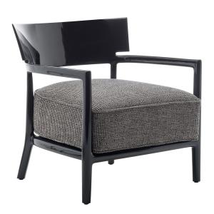 Kartell - Cara Fauteuil, structure noire / revêtement noir-…