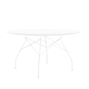 Kartell - Table d'extérieur glossy ø 128 x h 72 cm, blanc