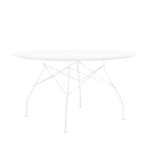 Kartell - Table d'extérieur glossy ø 128 x h 72 cm, blanc