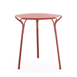 Kartell - Hiray Table de jardin, Ø 60 cm, rouge rouille